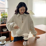 カジュアルハーフジップスウェット