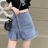 アシンメトリーデニムスカート