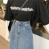 バックスリットデニムロングスカート