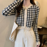 カラーギンガムショートカーディガン