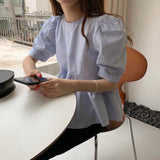 エレガントペプラムブラウス