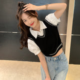 スクールニットベストトップス