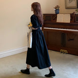 バックオープンパフワンピース