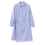 ブルーラップシャツワンピース