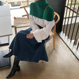 デザインハーフリブニットトップス