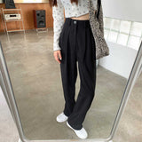 シンプルストレートタックパンツ