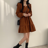 ワンカラーティアードワンピース