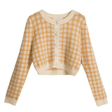 カラーギンガムショートカーディガン