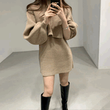 クロップドニット&ワンピースSET