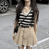 モノクロボーダーベスト&レイヤードスカートSET