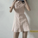 スモーキーピンクポロワンピース