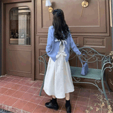 バックリボンニット&ロングワンピースSET