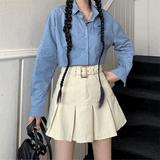 コーデュロイベルトプリーツスカート