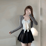 スリムカーディガン&ビッグリボンキャミソールSET