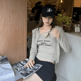 ロゴキャミソール&カーディガンSET