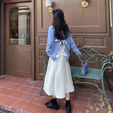 バックリボンニット&ロングワンピースSET