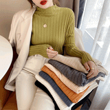 ハイネックリブライトトップス