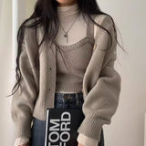 ルーズカーディガン&ニットビスチェSET