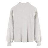 ハイネックシンプルリブトップス