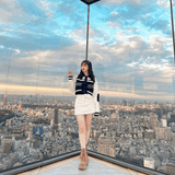 バイカラークロップドスタジャン