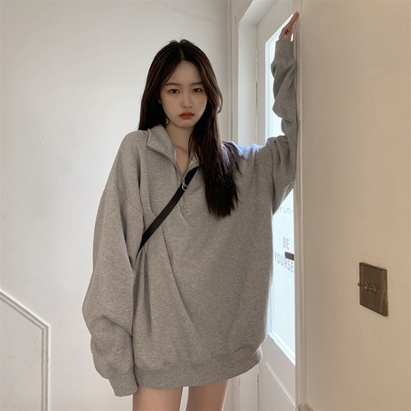 ハーフジップシンプルスウェット