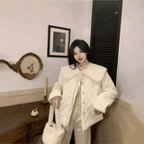 ビッグカラーキルティングジャケット