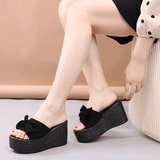 ウェッジソールリボンサンダル