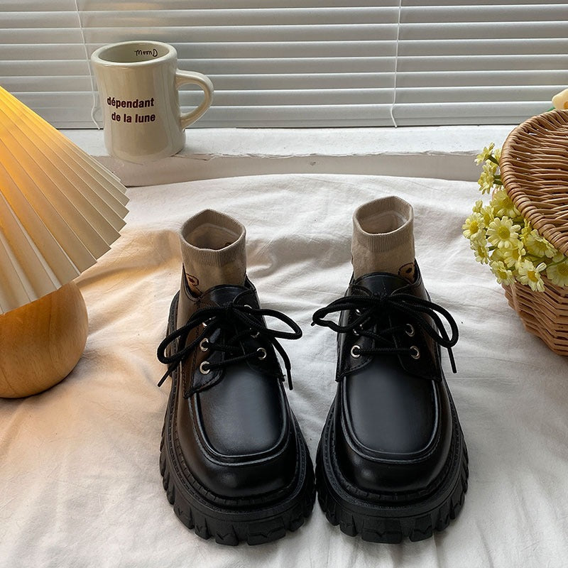 2typeブラックレザーシューズ