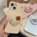 【iPhone17対応】ハートビジューアクセントiPhoneケース