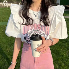 ヴィンテージピンクパフTシャツ