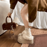 厚底ショートファームートンブーツ