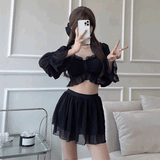 フェミニンシースルーフレアスイムウェア