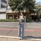 ミニリボンソフトリブトップス