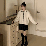 ウールタッチラインカラーカーディガン