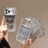 【iPhone17対応】猫耳カラーリボンiPhoneケース