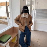 レザーボアブルゾン