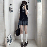 ベーシックニットベスト制服コーデ4点SET