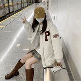Pロゴキルティングブルゾン