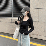 UネックナチュラルフィットロンT