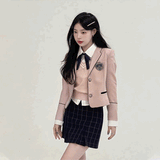 韓国風ピンクグレー制服コーデ5点SET