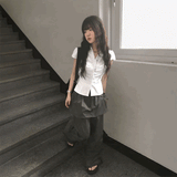 バックリボンギャザーシャツ