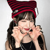 モノトーンスター猫耳ニット帽