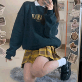 イエローチェックプリーツスカート