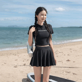 サイドギャザー半袖ラッシュガードセットアップ