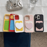 【iPhone17対応】ハートコントラスト吸盤iPhoneケース