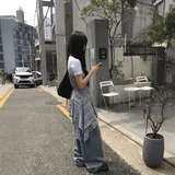 アシンメトリーチェックキャミソールチュニック