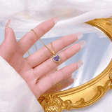 パープルハートストーンネックレス