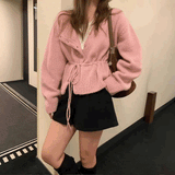 ウエストリボンペプラムカーディガン