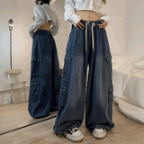 ワイドリラックスカーゴスウェットデニム