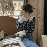 ヴィンテージカラーフラワーブラウス